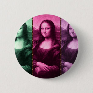 Mona Lisa Animal Print Green Roze Paars Ronde Button 5,7 Cm