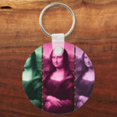 Mona Lisa Animal Print Green Roze Paars Sleutelhanger (Voorkant)
