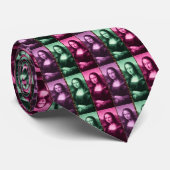 Mona Lisa Animal Print Green Roze Paars Stropdas (Opgerold)