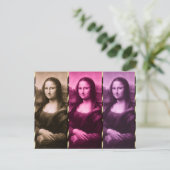 Mona Lisa Animal Print Paarse roze chocolade Briefkaart (Staand voorkant)