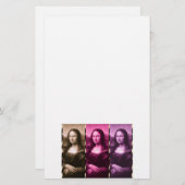 Mona Lisa Animal Print Paarse roze chocolade Briefpapier (Voorkant / Achterkant)