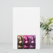 Mona Lisa Animal Print Paarse roze chocolade Briefpapier (Staand voorkant)