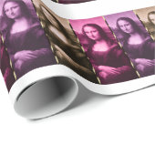 Mona Lisa Animal Print Paarse roze chocolade Cadeaupapier (Rol Hoek)