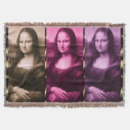 Mona Lisa Animal Print Paarse roze chocolade Deken (Voorkant)