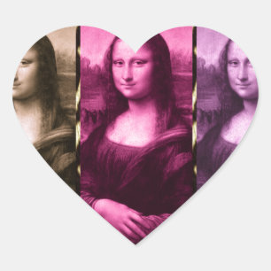 Mona Lisa Animal Print Paarse roze chocolade Hart Sticker