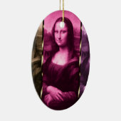 Mona Lisa Animal Print Paarse roze chocolade Keramisch Ornament (Rechts)