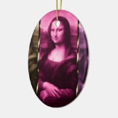 Mona Lisa Animal Print Paarse roze chocolade Keramisch Ornament (Links)