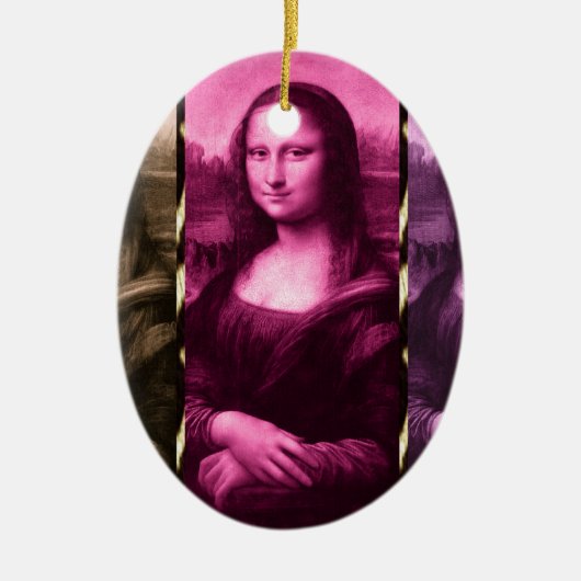 Mona Lisa Animal Print Paarse roze chocolade Keramisch Ornament (Voorkant)