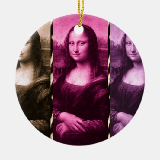 Mona Lisa Animal Print Paarse roze chocolade Keramisch Ornament (Voorkant)
