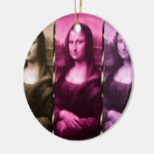 Mona Lisa Animal Print Paarse roze chocolade Keramisch Ornament (Links)