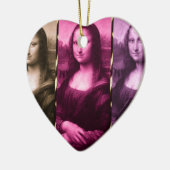 Mona Lisa Animal Print Paarse roze chocolade Keramisch Ornament (Links)