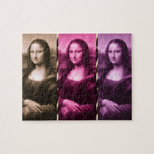 Mona Lisa Animal Print Paarse roze chocolade Legpuzzel