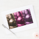 Mona Lisa Animal Print Paarse roze chocolade Rechthoekige Sticker (Envelop)
