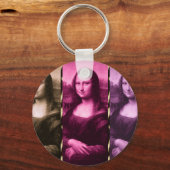 Mona Lisa Animal Print Paarse roze chocolade Sleutelhanger (Voorkant)