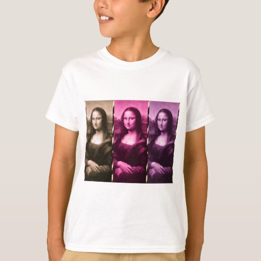 Mona Lisa Animal Print Paarse roze chocolade T-shirt (Voorkant)