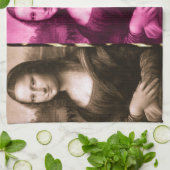 Mona Lisa Animal Print Paarse roze chocolade Theedoek (Gevouwen)