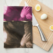 Mona Lisa Animal Print Paarse roze chocolade Theedoek (Quarter Fold)