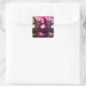Mona Lisa Animal Print Paarse roze chocolade Vierkante Sticker (Tas)
