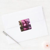 Mona Lisa Animal Print Paarse roze chocolade Vierkante Sticker (Envelop)