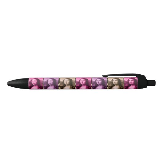 Mona Lisa Animal Print Paarse roze chocolade Zwarte Inkt Pen (Bovenkant)