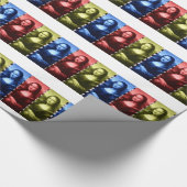 Mona Lisa Animal Print Primaire kleuren Cadeaupapier (Hoek)