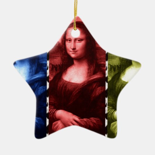 Mona Lisa Animal Print Primaire kleuren Keramisch Ornament (Voorkant)