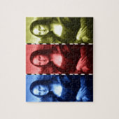 Mona Lisa Animal Print Primaire kleuren Legpuzzel (Verticaal)