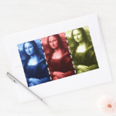 Mona Lisa Animal Print Primaire kleuren Rechthoekige Sticker (Envelop)