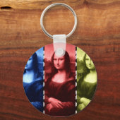 Mona Lisa Animal Print Primaire kleuren Sleutelhanger (Voorkant)