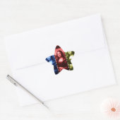 Mona Lisa Animal Print Primaire kleuren Ster Sticker (Envelop)