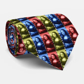 Mona Lisa Animal Print Primaire kleuren Stropdas (Opgerold)