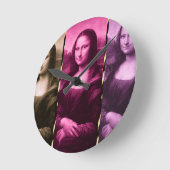 Mona Lisa Animal Print Purple Pink Chocolate Ronde Klok (Hoek)