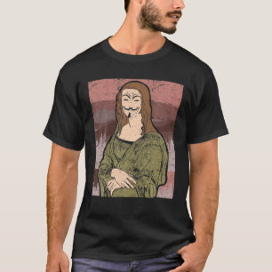 Mona Lisa Anonieme Mask Hacker Mask Programmeur T-shirt