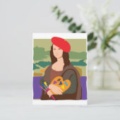 Mona Lisa Artist Briefkaart (Staand voorkant)