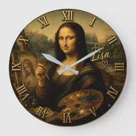 Mona Lisa Artist Funny Fine Art Painter  Grote Klok