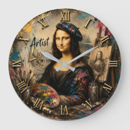 Mona Lisa Artist Funny Painter Studio Grote Klok
