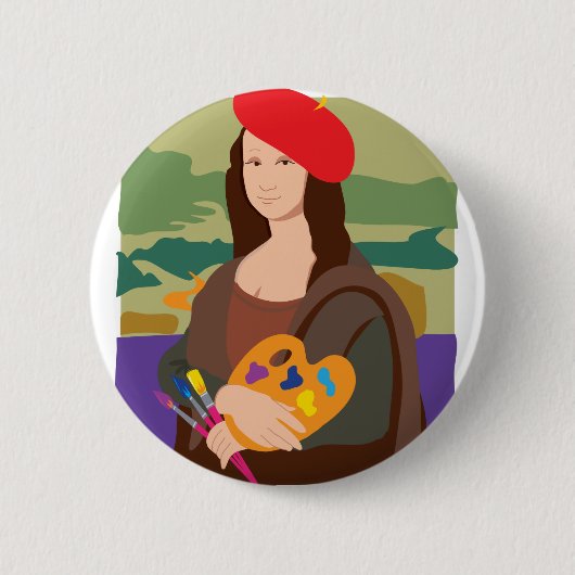 Mona Lisa Artist Ronde Button 5,7 Cm (Voorkant)