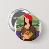 Mona Lisa Artist Ronde Button 5,7 Cm (Voorkant /achterkant)