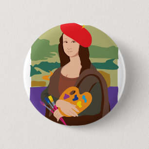 Mona Lisa Artist Ronde Button 5,7 Cm