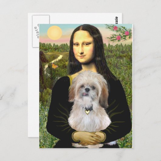 Mona Lisa - AShih Tzu (P) Briefkaart (Voorkant / Achterkant)