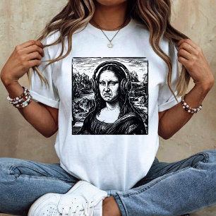 Mona Lisa Basgezicht Grappige Muziek Liefhebbers D T-shirt