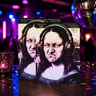 Mona Lisa Bass Gezicht Grappige Muziek Liefhebbers Kaart