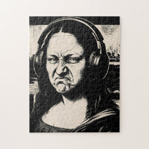Mona Lisa Bass Gezicht Grappige Muziek Liefhebbers Legpuzzel