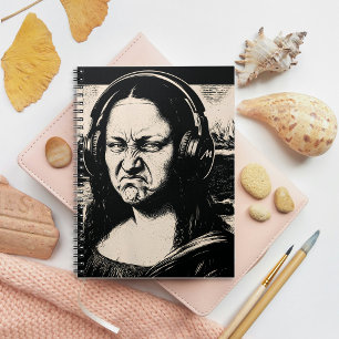Mona Lisa Bass Gezicht Grappige Muziek Liefhebbers Notitieboek