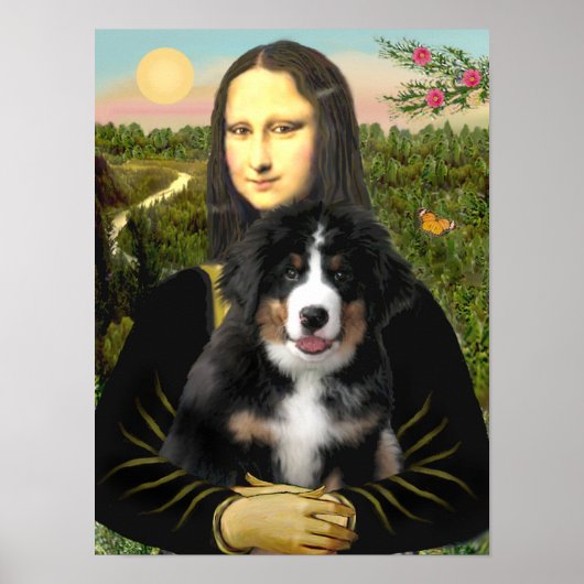 Mona Lisa - Bernese Mountain Dog Puppy Poster (Voorkant)