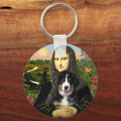 Mona Lisa - Bernese Mt Dog Puppy Sleutelhanger (Voorkant)