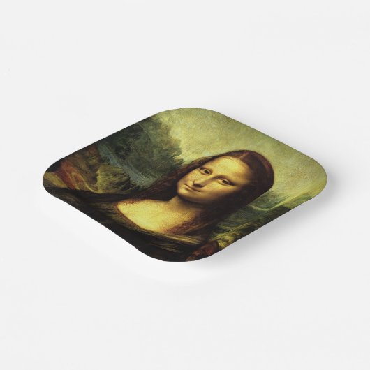Mona Lisa, beroemd schilderij, Papieren Bordje (Gebogen)