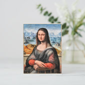 Mona Lisa, beroemd schilderij van Leonardo da Vinc Feestdagenkaart (Staand voorkant)
