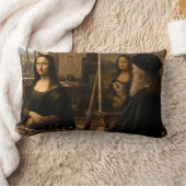 Mona Lisa bezoekt de studio van Leonardo Da Vinci Kussen (Deken)