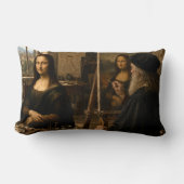 Mona Lisa bezoekt de studio van Leonardo Da Vinci Kussen (Voorkant)